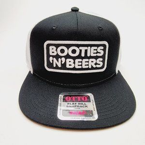 Booties 'N' Beers Trucker Embroidered Patch Mesh Snapback C…